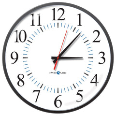 Office Wall Clocks; Clock Type: Dial; Display Type: Analog; Power Source: Electric; Clock Movement Control: Memory Chip; Face Diameter: 17.0000; Face Color: White; Case Color: Black