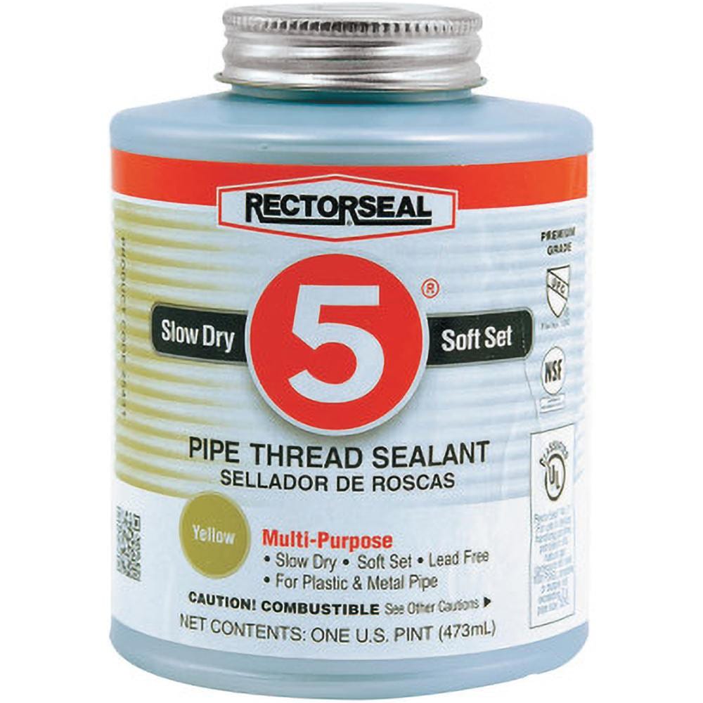 Threaded Pipe Sealants; Form: Paste; Container Size: 1 pt; Container Type: Can; Color: Yellow; Viscosity: 40000 cp; Application: Threaded Galvanized Steel, Iron, Brass, Copper, Aluminum, Stainless Steel, Polyethylene, Reinforced Fiberglass