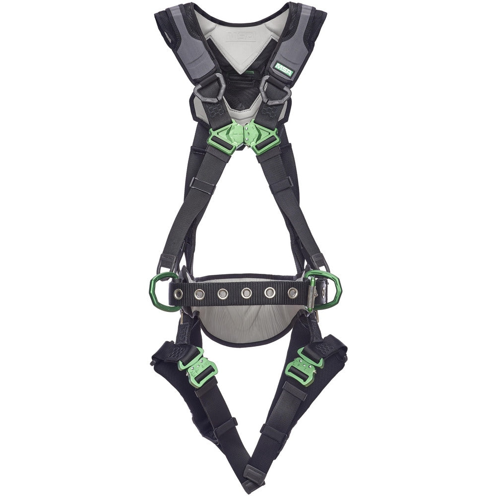 Fall Protection Harnesses:  400.000 Lb,  Construction Style,  Size Medium & Standard,  For Construction,  Polyester, Back & Hips D-Ring