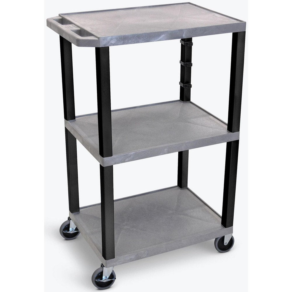 Utility Utility Cart: 18" Long, 24" Wide, Plastic, Gray