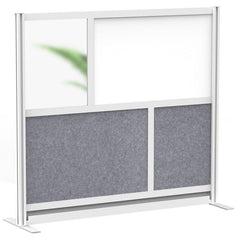 Office Cubicle Partitions; Office Cubicle Partition Type: Modular Wall Room Divider; Color: Gray, Black; Material: Aluminum; Mount Type: Freestanding; Height (Inch): 48; Width (Inch): 53; Thickness (Inch): 1-3/4