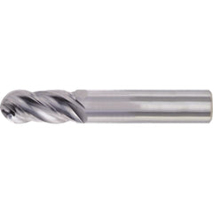 Ball End Mill: 5/8" Dia, 1-1/4" LOC, 4 Flute, High Speed Steel