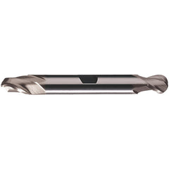 Ball End Mill: 1/4" Dia, 3/8" LOC, 2 Flute, High Speed Steel