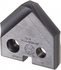 Spade Drill Insert: 3/4" Dia, Seat Size 1, Cobalt, 90 deg Point