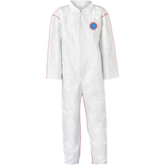 Disposable Coveralls: Particle Protection Protection, Size X-Large, Tyvek 400 SFR, Storm Flap, Zipper & Serged Closure