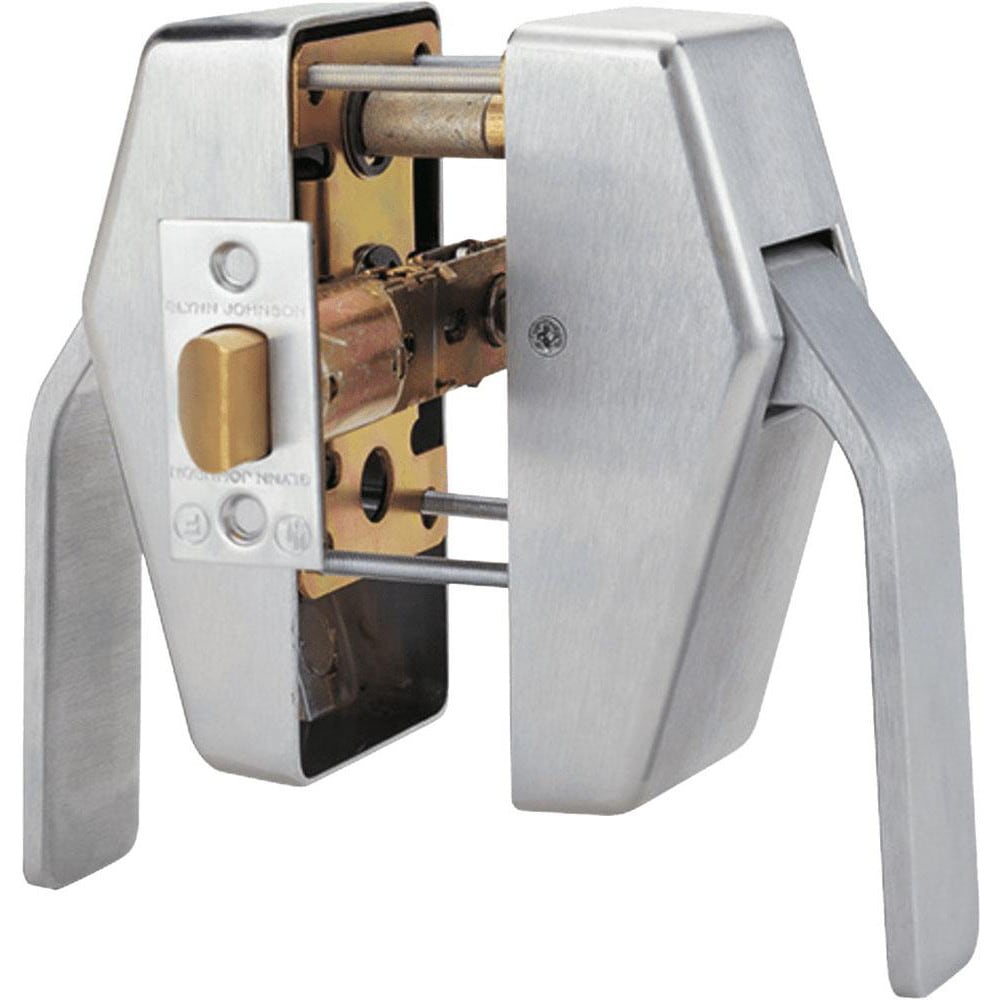 Lever Locksets; Lockset Type: Hospital Push/Pull Latch; Key Type: None; Back Set: 5; Cylinder Type: None; Material: Metal; Door Thickness: 1-3/4; Finish: Satin Chrome