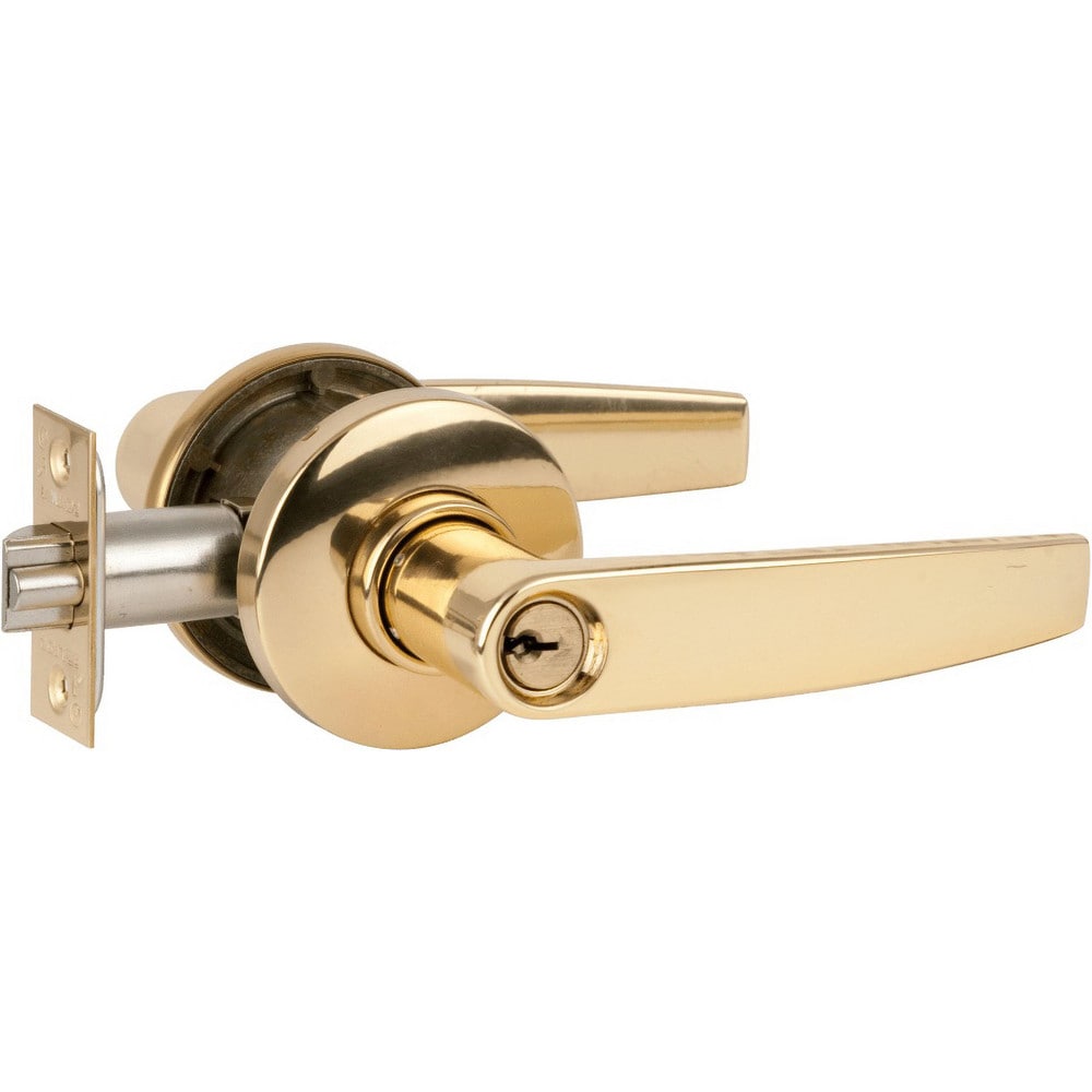 Lever Locksets; Lockset Type: Tubular Lock; Key Type: Conventional; Back Set: 2-3/8 to 2-3/4 in; Cylinder Type: Conventional; Material: Metal; Door Thickness: 1 3/8 - 2; Finish: Bright Brass