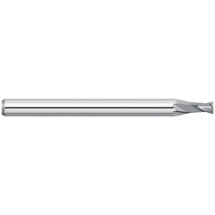 Corner Radius End Mill: 0.0600" Dia, 0.09" LOC, 0.0150" Radius, 2 Flute, Solid Carbide