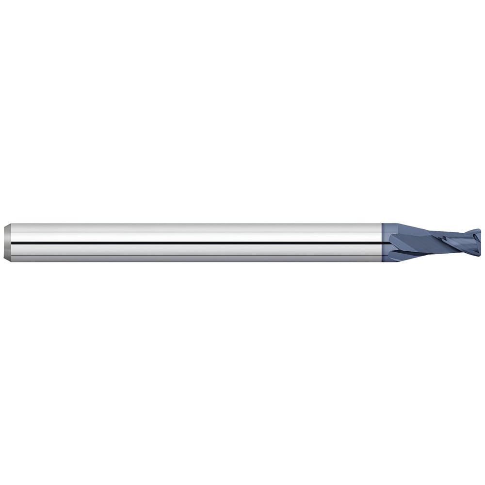 Corner Radius End Mill: 0.0450" Dia, 0.068" LOC, 0.0100" Radius, 2 Flute, Solid Carbide