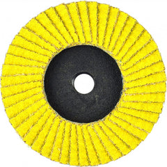 Flap Disc:  2" Dia, 5/8" Hole, 120 Grit, Ceramic Alumina, Type 29