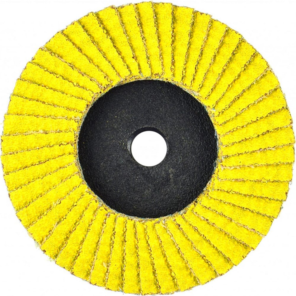 Flap Disc:  3" Dia, 5/8" Hole, 60 Grit, Ceramic Alumina, Type 29