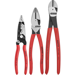 Plier Sets; Plier Type Included: Lineman's Pliers, High Leverage Diagonal Cutter, Forged Wire Stripper; Container Type: None; Handle Material: Plastic, Non-Slip Plastic; Includes: 74 01 250, 13 71 8, 09 01 240; Insulated: No; Tether Style: Not Tether Capa