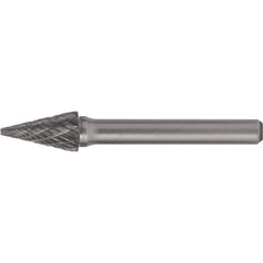 Abrasive Bur: SM-51, 1/4" Cut Dia, Pointed Cone, Double Cut