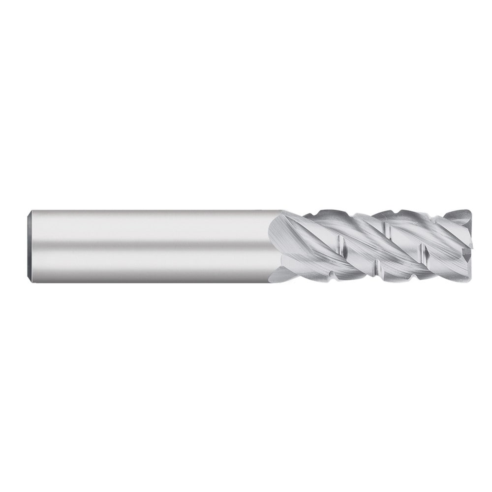 Roughing End Mill: 3/4" Dia, 4 Flute, Medium Pitch, 0.0300" Corner Radius, Single End, Solid Carbide