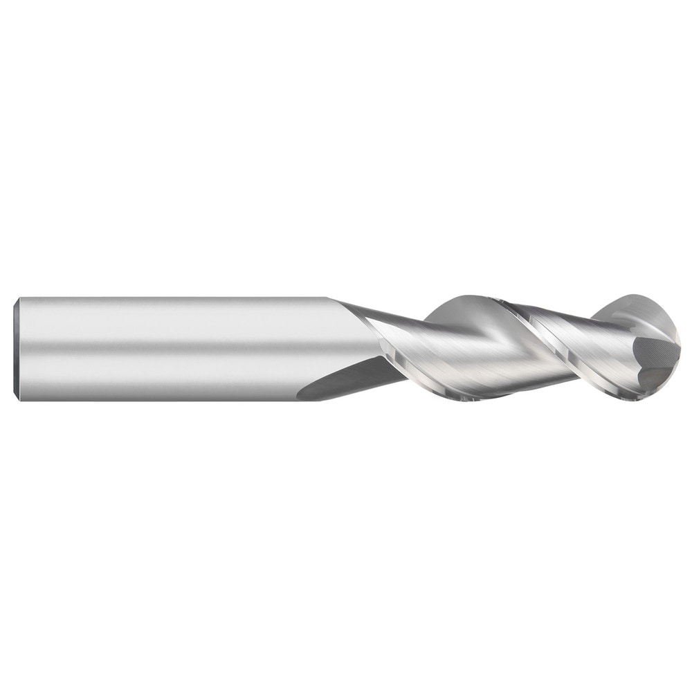 Ball End Mill: 1/2" Dia, 2" LOC, 2 Flute, Solid Carbide