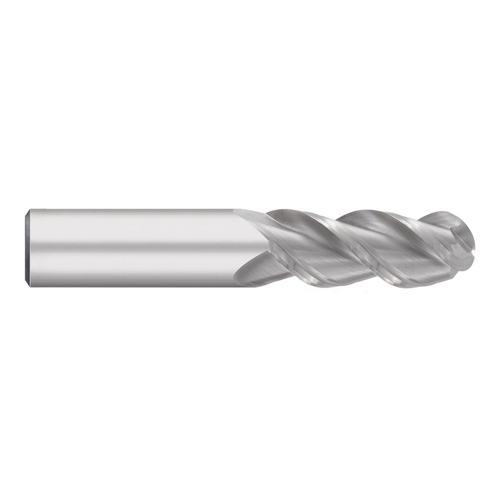 Ball End Mill: 5/16" Dia, 1-3/8" LOC, 3 Flute, Solid Carbide