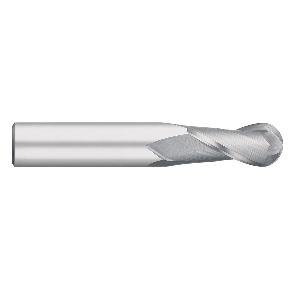 Ball End Mill: 3/32" Dia, 3/8" LOC, 2 Flute, Solid Carbide