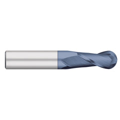 Ball End Mill: 1/4" Dia, 3/4" LOC, 2 Flute, Solid Carbide