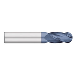 Ball End Mill: 1/2" Dia, 1" LOC, 4 Flute, Solid Carbide