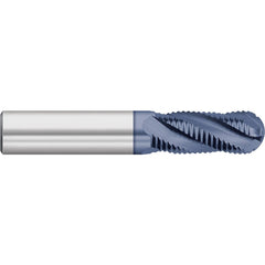 Roughing End Mill: 3/8" Dia, 4 Flute, Fine Pitch, Single End, Solid Carbide