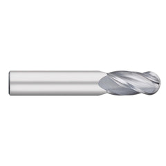 Ball End Mill: 7/16" Dia, 1" LOC, 4 Flute, Solid Carbide