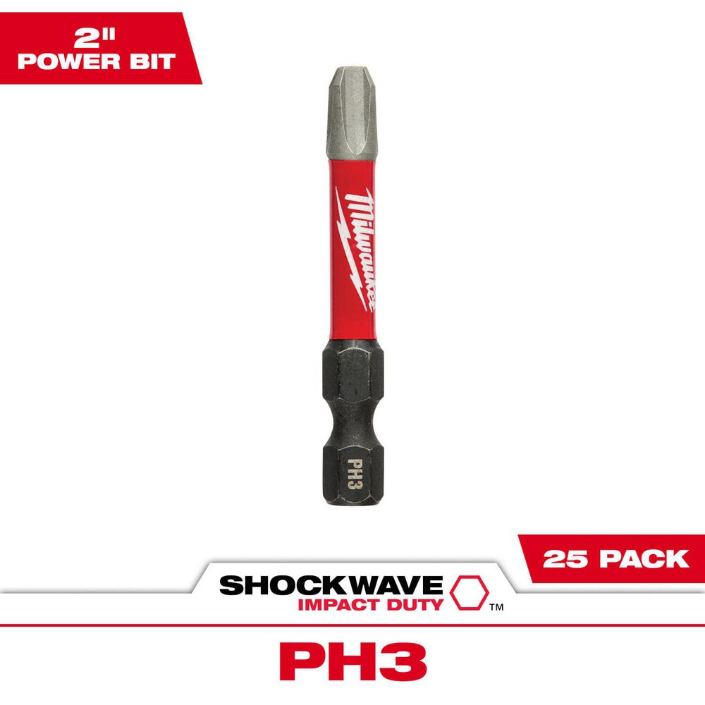 Power Bit Bit: 1/4" Hex, #3 Phillips