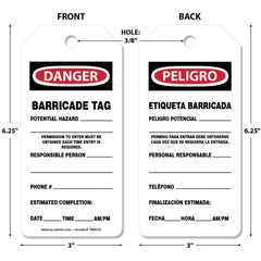 Accident Prevention Tag: Rectangle, 6-1/4" High, Synthetic Paper, "DANGER"