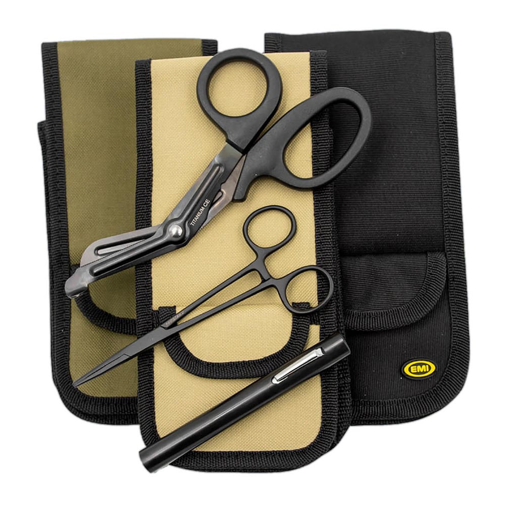 EMT Tool Accessories; Type: Holster; Additional Information: Front Pocket For Gloves, A Large Main Compartment, And Several Instrument Compartments, 1001 Denier Nylon, Quick-Release Hook & Loop Belt Loop, Olive Drab, Fits Belts up to 2 ¬º? Wide; Material: