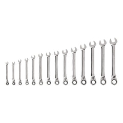 Ratchet Set & Combination Wrench Set: 14 Pc, Metric