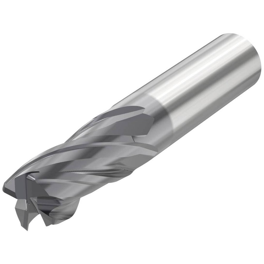 Corner Radius End Mill: 3/16" Dia, 3/8" LOC, 0.0200" Radius, 4 Flute, Solid Carbide