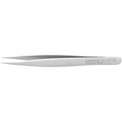 Tweezers; Tweezer Type: Fine Point; Pattern: Smooth Pointed Tip and Serrated Bent Tip; Material: Stainless Steel; Tip Type: Extra Fine; Tip Shape: Pointed; Overall Length (Inch): 4-3/4; Grip Style: Smooth