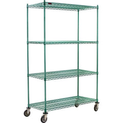 Wire Shelving; Shelving Type: Mobile Wire Shelving; Shelf Type: Adjustable; Adjustment Type: Split Sleeve; Shelf Capacity: 800; Mobility: Mobile; Depth (Inch): 18; Height (Inch): 74; Width (Inch): 36; Wire Shelving Material: Antimicrobial Steel