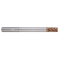 Corner Radius End Mill: 1/8" Dia, 5/32" LOC, 0.0100" Radius, 6 Flute, Solid Carbide