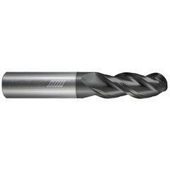 Ball End Mill: 5/8" Dia, 3/4" LOC, 3 Flute, Solid Carbide