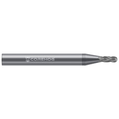 Ball End Mill: 5/64" Dia, 15/64" LOC, 4 Flute, Solid Carbide