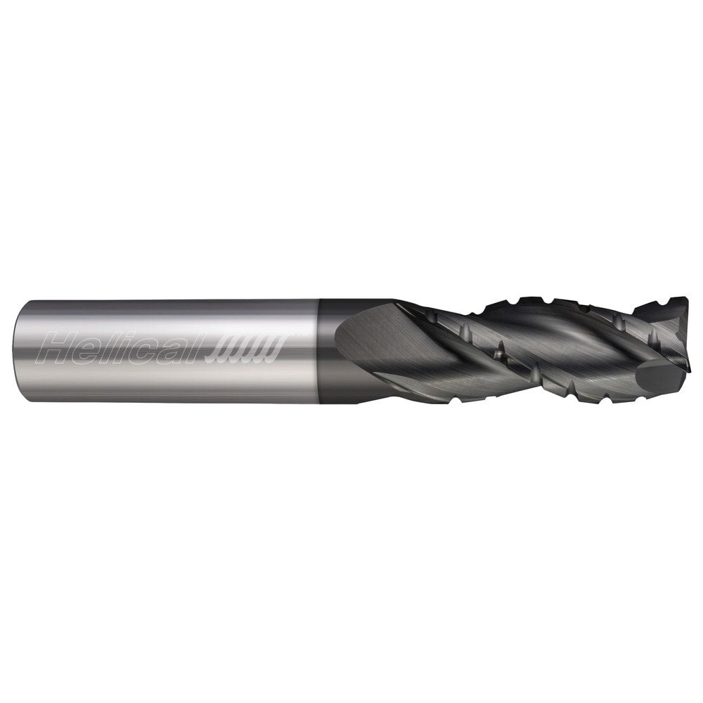 Corner Radius End Mill: 1/8" Dia, 3/8" LOC, 0.0100" Radius, 3 Flute, Solid Carbide