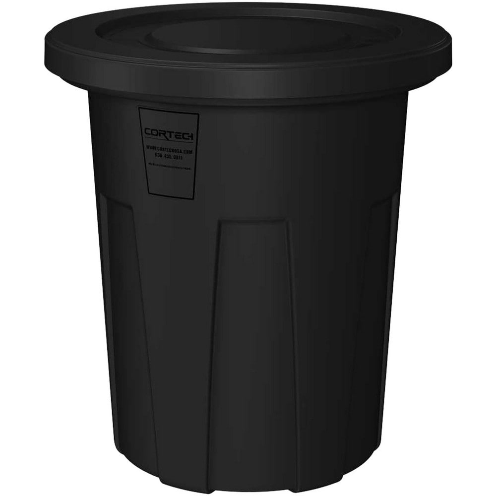 Trash Cans & Recycling Containers; Product Type: Trash Can; Type: Cortech Cobra Trash Can; Container Capacity: 35 Gallons; Container Shape: Round; Lid Type: No Lid; Container Material: Polyethylene; Color: Black; Material: Plastic