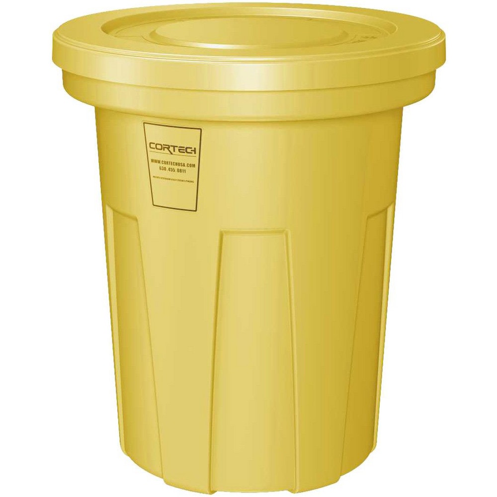 Trash Cans & Recycling Containers; Product Type: Trash Can; Type: Cortech Cobra Trash Can; Container Capacity: 40 Gallons; Container Shape: Round; Lid Type: No Lid; Container Material: Polyethylene; Color: Yellow; Material: Plastic