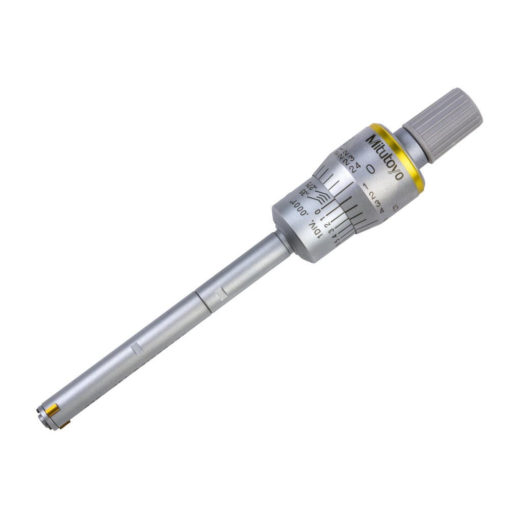 Mechanical Inside Micrometers; Minimum Measurement (Decimal Inch): 0.2750; Maximum Measurement (Decimal Inch): 0.3500; Rod Type: Solid; Thimble Type: Ratchet Stop