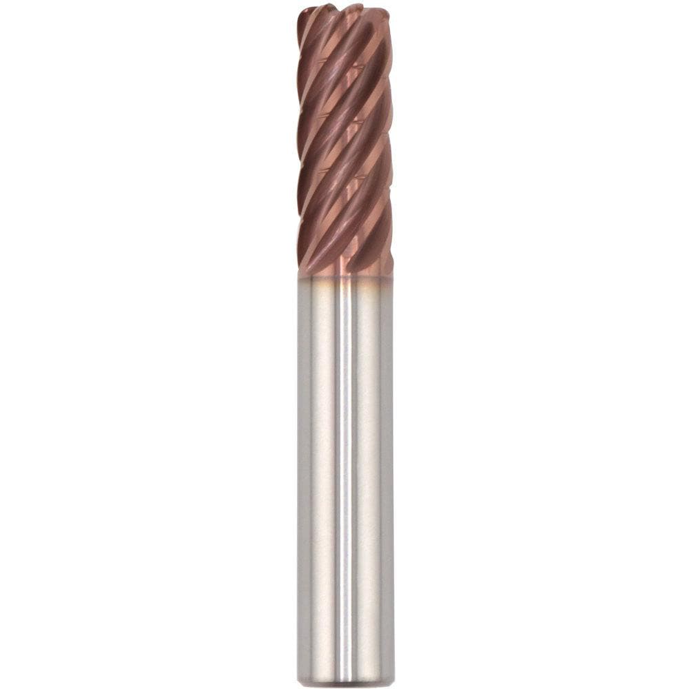 Corner Radius End Mill: 16.00 mm Dia, 48.00 mm LOC, 1.00 mm Radius, 7 Flute, Solid Carbide