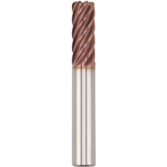 Corner Radius End Mill: 16.00 mm Dia, 48.00 mm LOC, 3.00 mm Radius, 7 Flute, Solid Carbide