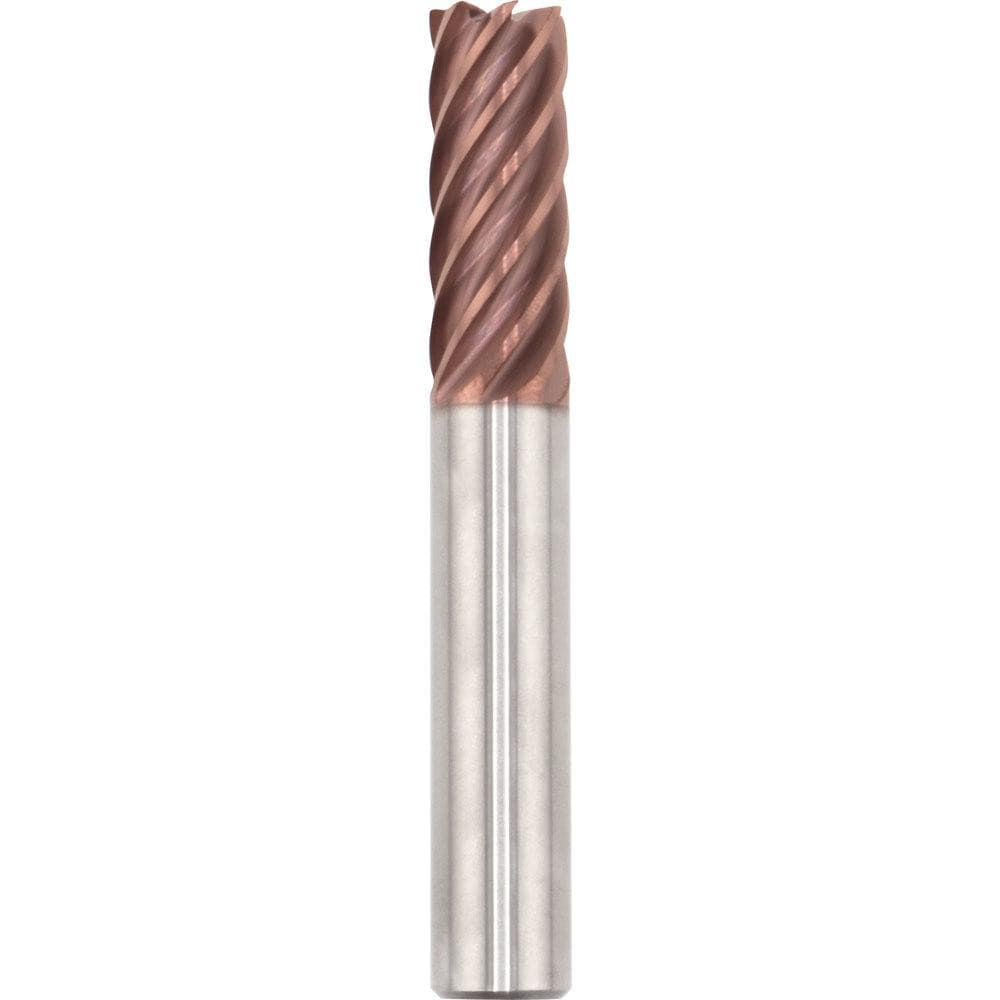 Corner Radius End Mill: 16.00 mm Dia, 64.00 mm LOC, 1.00 mm Radius, 7 Flute, Solid Carbide