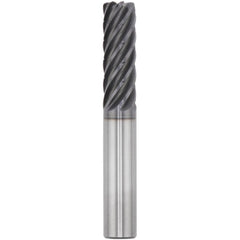 Corner Radius End Mill: 16.00 mm Dia, 64.00 mm LOC, 3.00 mm Radius, 7 Flute, Solid Carbide