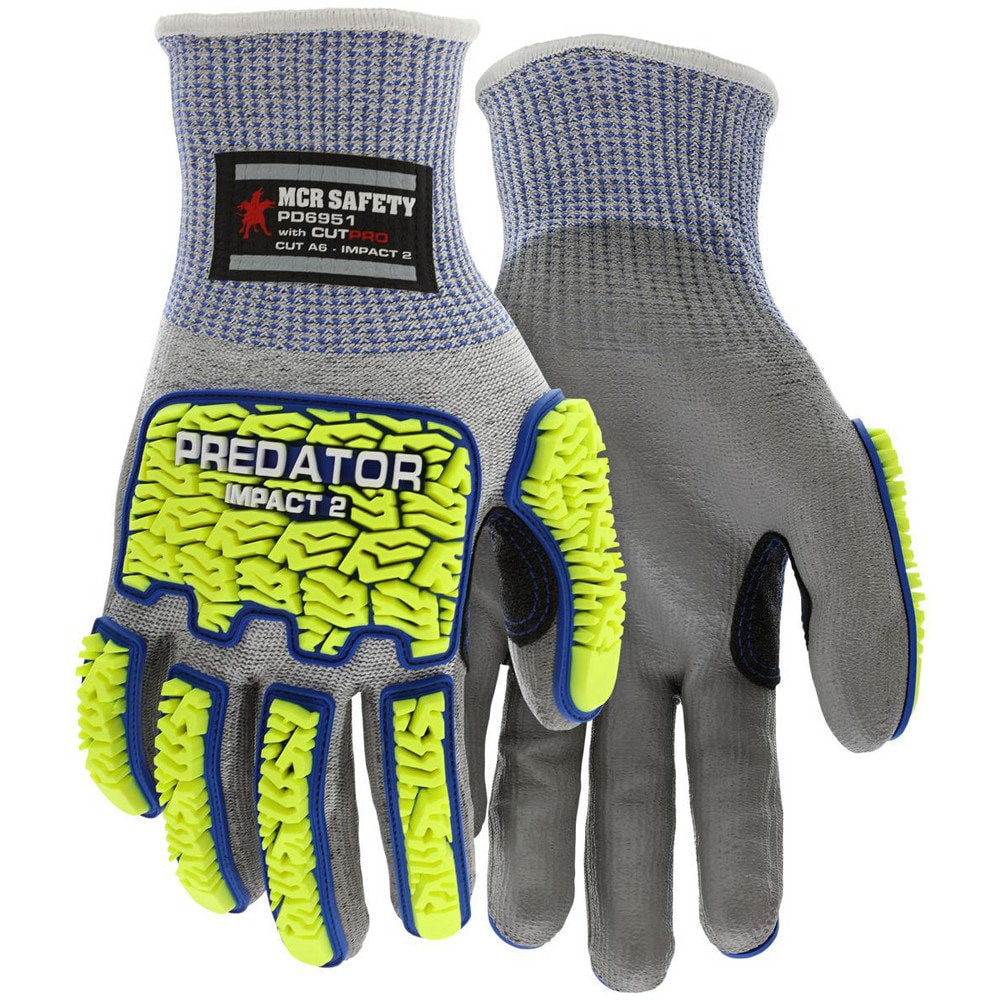 Cut, Puncture & Abrasion-Resistant Gloves: Predator PD6951, Size X-Large, ANSI Cut A6, ANSI Puncture 4, Polyurethane, HPPE