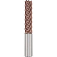 Corner Radius End Mill: 1" Dia, 3" LOC, 0.1200" Radius, 7 Flute, Solid Carbide