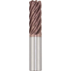 Corner Radius End Mill: 1" Dia, 3" LOC, 0.0300" Radius, 7 Flute, Solid Carbide