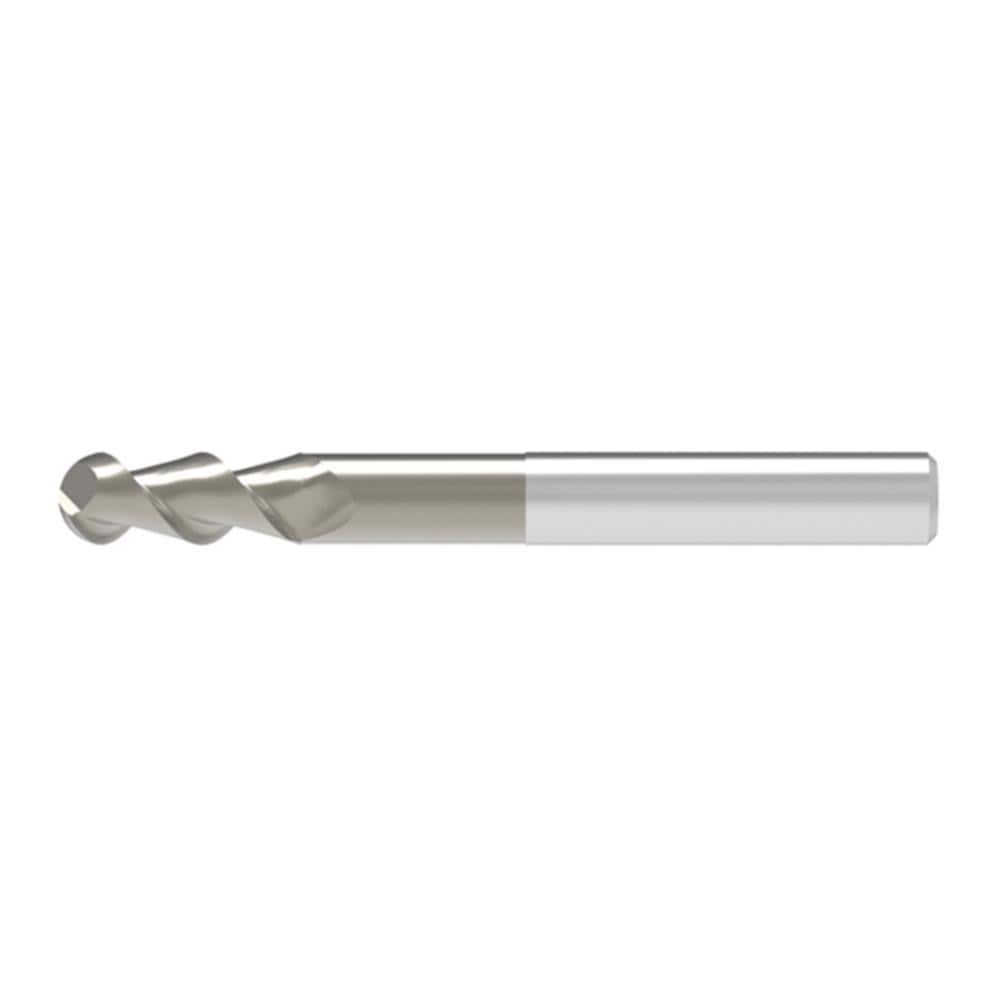 Ball End Mill: 12.00 mm Dia, 31.00 mm LOC, 2 Flute, Solid Carbide