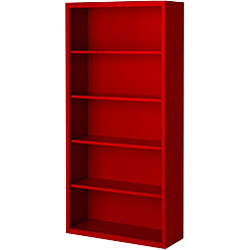 Bookcases; Overall Height: 72; Overall Width: 36; Overall Depth: 13; Material: Steel; Color: Signal Red; Shelf Weight Capacity: 160