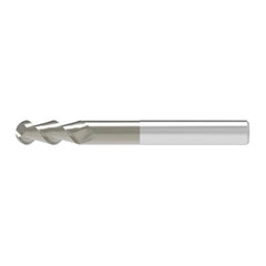 Ball End Mill: 4.00 mm Dia, 4.50 mm LOC, 2 Flute, Solid Carbide