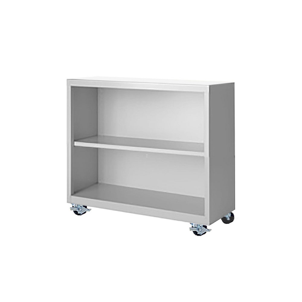 Bookcases; Overall Height: 33; Overall Width: 36; Overall Depth: 13; Material: Steel; Color: Dove Gray; Shelf Weight Capacity: 160